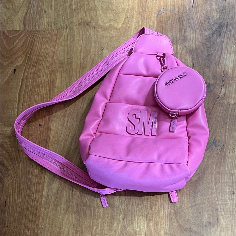 Steve Madden Pink Padded Backpack with Coin Pouch